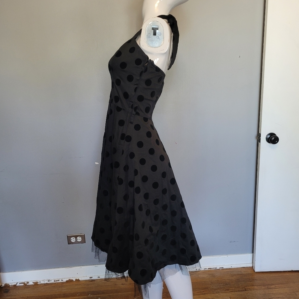 Hearts And Roses Polka Dot Swing Dress, VGUC, Size 4 - Picture 6 of 8